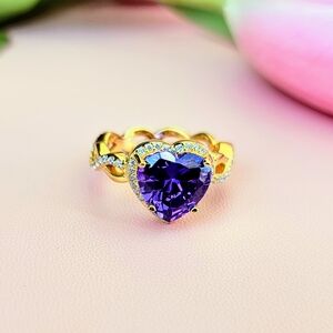 Gold and Purple Heart Ring